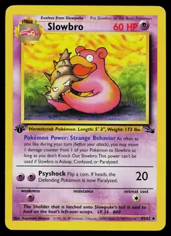 Pokemon Card - Slowbro Fossil 43/62 Uncommon 1st Edition - Image 1