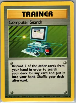 Computer Search 71/102 Non Holo Base Set - Pokemon Card - LP - Image 1