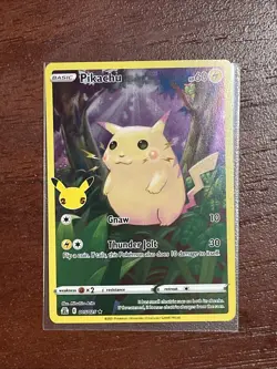 PIKACHU 005/025 Full Art Holo Rare Celebrations 25th Anniversary Pokemon Card NM - Image 1