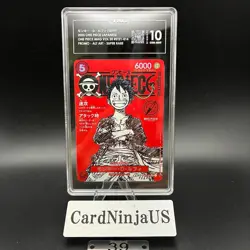 TAG GEM MINT 10 (988) Monkey D. Luffy SR Promo #ST21-014 One Piece Card Japanese - Image 1