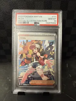 2025 Pokemon Hilda SIR #171 White Flare PSA 10 Gem Mint TCG Card - Image 1