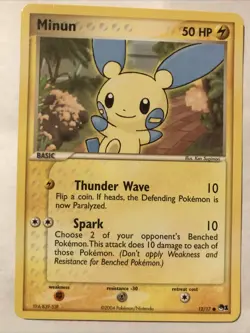 Minun - 12/17 - Pokemon Card Pop Series 1 Promo Common - NM - Image 1