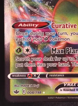 Celebi VMAX 008/198 - Pokemon Chilling Reign Holo Rare VMAX Card - Image 2