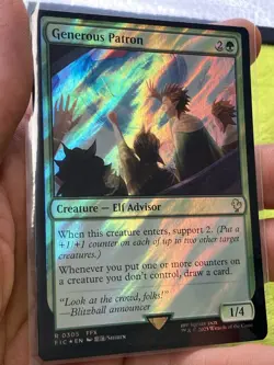 NM Surge Foil Generous Patron, MTG, Final Fantasy Commander, Magic, 305 - Image 1