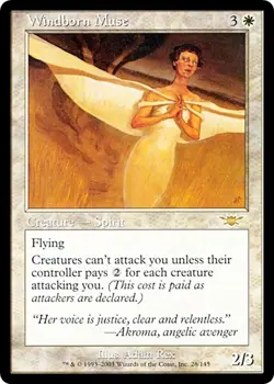 WINDBORN MUSE x1 mtg Very Light Play Legions 1 Rare - Image 1