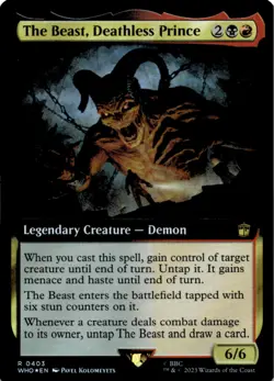 MTG The Beast, Deathless Prince (Extended Art) Foil NM Doctor Who - Image 1