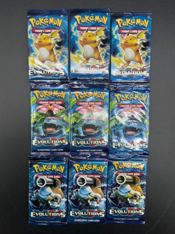 LOT of (9) Pokemon XY Evolutions Factory Sealed Booster Packs - Image 1