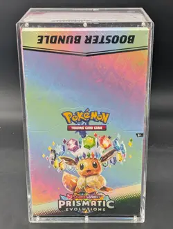 Pokemon TCG S&V Prismatic Evolutions Booster Bundle Display Case w/Acrylic Case - Image 1
