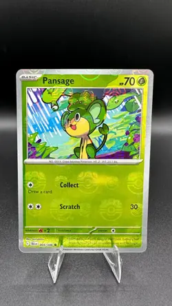 Pokemon Pansage 004/086 Black Bolt Master Ball Reverse Holo Card - Image 1