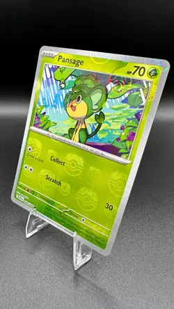 Pokemon Pansage 004/086 Black Bolt Master Ball Reverse Holo Card - Image 3