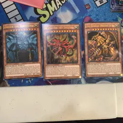 Egyptian God Card Set Obelisk + Slifer + Ra LDK2 Limited YuGiOh Ultra Rare NM - Image 1