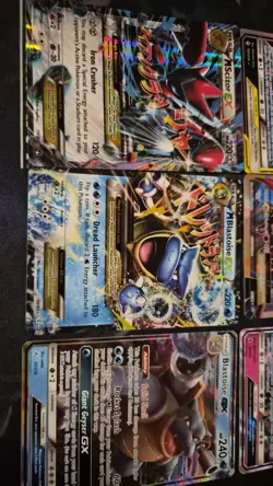 Pokemon TCG lot of 6 cards, including GX, EX, Mega EX, and Tag Team cards. - Image 1