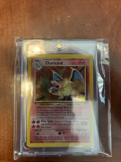 Pokemon TCG Base Set Charizard Holo Rare Card 4/102 LP-EX - Image 1