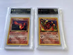 FIRST EDITION Charmander & Dark Charmeleon Set Pokemon Cards FCG Graded 33/82 - Image 1
