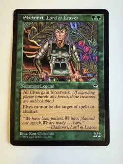 1997 Eladamri, Lord of Leaves Tempest, Lightly Played Regular, Magic MTG - Image 1