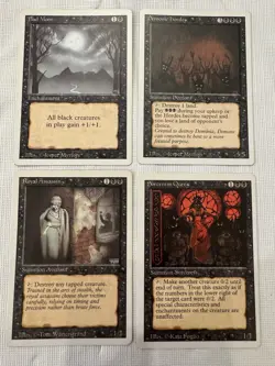 MTG - Revised - Bad Moon/Demonic Hordes/Royal Assassin/Sorceress Queen 4pack -LP - Image 1