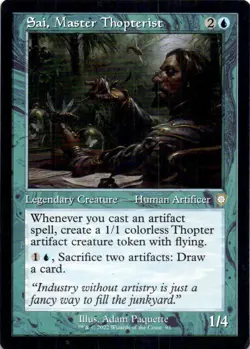 MTG Sai, Master Thopterist (Retro Frame) (93) | LP | Cmd: Brothers' War {BRC} - Image 1