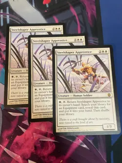MTG - STEELSHAPER APPRENTICE X3 - RARE - DARKSTEEL - LP - Image 1