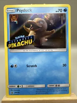 Pokemon TCG Psyduck STAMPED SM199 Holo Detective Pikachu Black Star Promo Card - Image 1