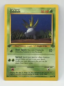 WOTC Pokemon TCG Oddish Jungle 1st Edition 58/64 LP - Image 1