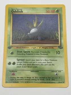 WOTC Pokemon TCG Oddish Jungle 1st Edition 58/64 LP - Image 2