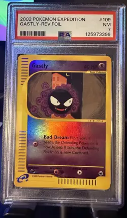PSA 7 Gastly 109/165 Reverse Holo 2002 Pokemon Expedition - Image 1