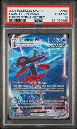 2021 POKEMON SWORD & SHIELD FUSION STRIKE SECRET FULL ART/INTELEON VMAX PSA 10 - Image 1