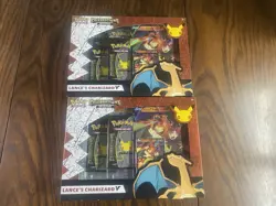 Pokemon TCG Celebrations Lance's Charizard V X2 Evolving Skies Fusion Strike Lot - Image 1