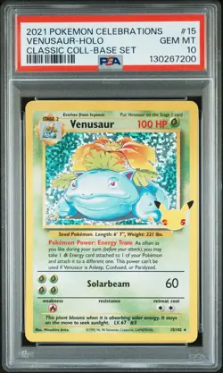 2021 POKEMON CELEBRATIONS CLASSIC COLL #15 VENUSAUR-HOLO PSA 10 - Image 1