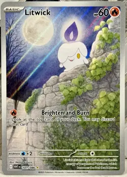 Litwick Illustration Rare 101/086 SV: White Flare NM/M 2025 Pokemon TCG - Image 1