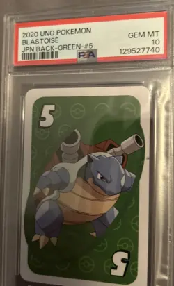 2020 UNO POKEMON JPN BACK-GREEN-#5 BLASTOISE PSA 10 - Image 2