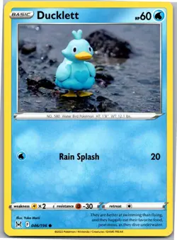 Ducklett - SWSH11: Lost Origin 046/196 - Common - NM Pokemon TCG - Image 1