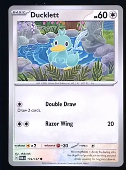 Ducklett 139/167 - Pokemon Twilight Masquerade - NM - Image 1
