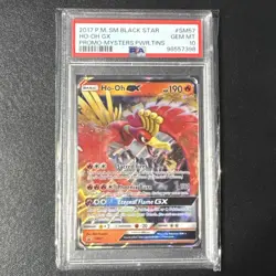 2017 POKEMON SM BLACK STAR PROMO MYSTERIOUS POWERS TINS #SM57 HO-OH GX PSA 10 - Image 1