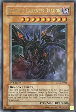 Red-Eyes Darkness Dragon SD1-EN001 1st Edition Ultra Rare LP - Image 1