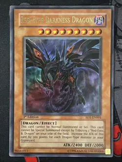 Red-Eyes Darkness Dragon SD1-EN001 1st Edition Ultra Rare LP - Image 2