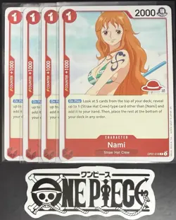 4x One Piece OP01-016 R Nami - English - Regular - Play Set - LD01 - NM/M - Image 1