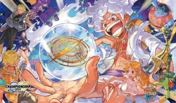 Straw Hat Pirates_8 One Piece Playmat With Zones OPCG Trading Card Game Play Mat - Image 1