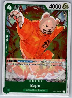 Pre Errata Bepo OP01-049 Romance Dawn - One Piece Card - NM - Image 1