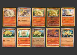 Ninetales Pokemon Card Collection Set of 10 English Cards Cute Reverse Holo Fire - Image 1