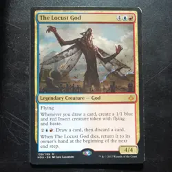 Mtg The Locust God LP Hour of Devastation Legendary Creature Magic Card Mythic - Image 1