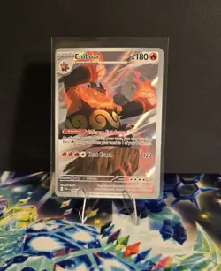 Pokemon TCG Scarlet & Violet White Flare Emboar Illustration Rare Card 098/086 - Image 1