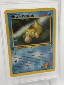 2000 POKEMON GYM HEROES Card MISTY'S PSYDUCK #54/132 1ST EDITION graded PSA 6 - Image 3