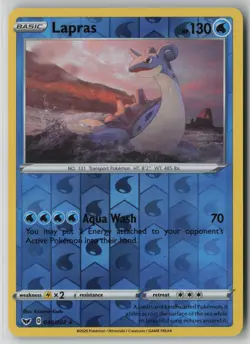 Lapras 048/202 Pokemon TCG Sword & Shield Reverse Holo Card (Near Mint) NM 1 - Image 1