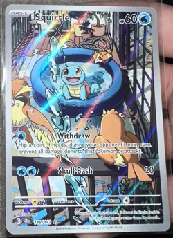 Pokemon TCG Squirtle Stellar Crown Illustration Rare Holo Card 148/142 Sv07 - Image 1