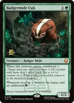 MTG Badgermole Cub - Foil - Prerelease Promo, NM-Mint, English Promo: Prerelease - Image 1