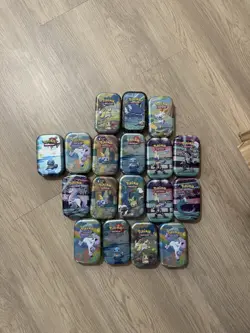 Pokemon empty Tons Art Lot 18 Tins Random Sets - Image 1