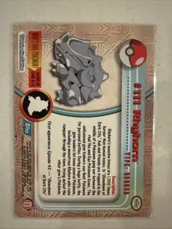 Pokemon Topps TCG: Rhyhorn #111 Base Chrome - Series 1 - Image 2