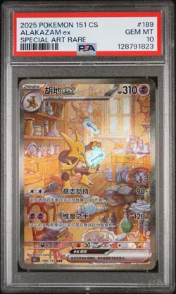 2025 POKEMON SIMPLIFIED CHINESE 151 C-COLL 151 #189 ALAKAZAM EX PSA 10 - Image 1