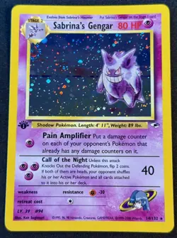 Pokemon TCG Sabrina's Gengar Gym Challenge 1st Edition 14/132 NM / LP+ Swirl - Image 1
